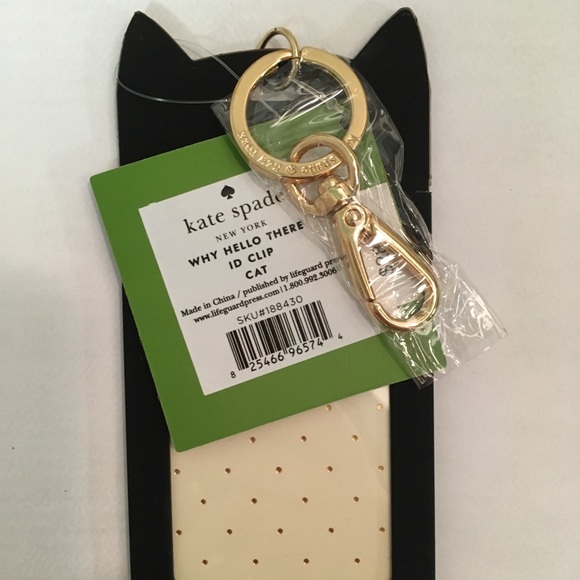 🆕KATE SPADE ♠️-CAT ID CLIP / LUGGAGE TAG KEYCHAIN - Picture 4 of 8